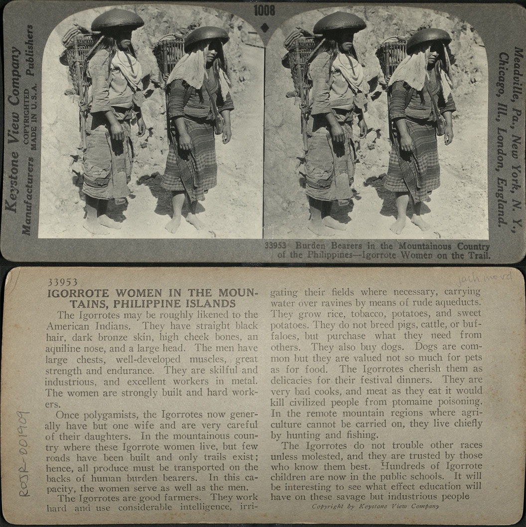 Burden Bearers in the Mountainous Country of the Philippines – Igorotte [Igorot] Women on the Trail.